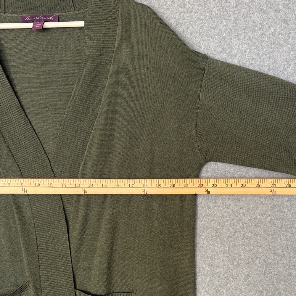 Gloria Vanderbilt Cozy Neutral Cardigan XL Olive Green - Picture 4 of 7